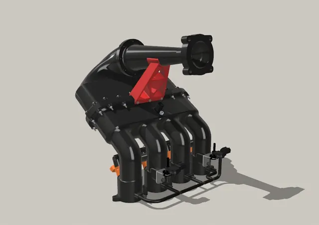 Modelo CAD real de un sistema de admisión diseñado en PASARI