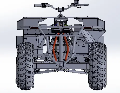 Modelo CAD del vehículo completo: arquitectura general del sistema electromecánico